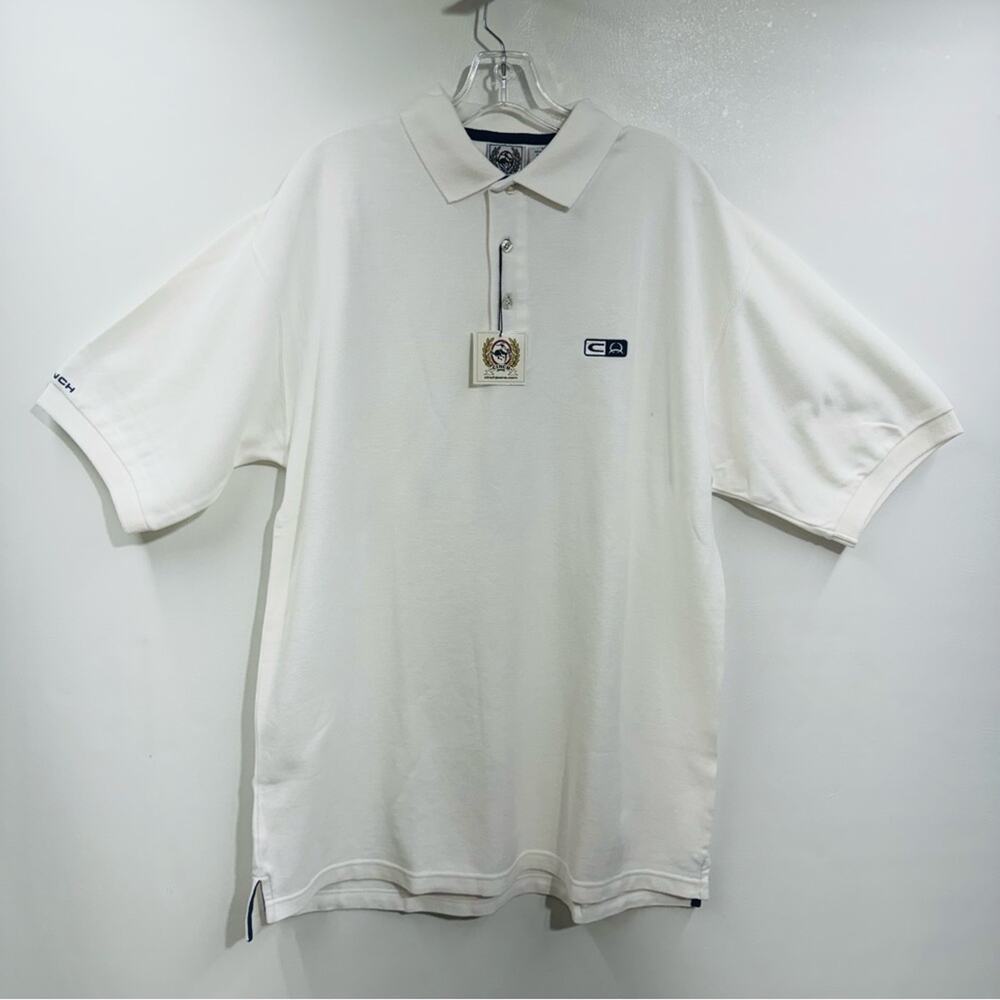 Cinch Jeans Mens Polo Shirt White Golf Short Sleeve Size Large‎  New